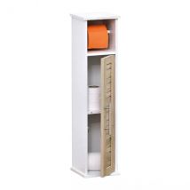 Meuble dérouleur papier toilette avec réserve (H75 cm) Stockholm Blanc - meuble de salle de bain