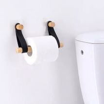 Dérouleur de papier toilette adhésif easy Chic simili cuir Noir