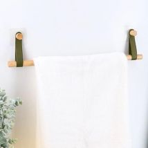 Porte serviette adhésif 1 barre (50 cm) Easy Chic Kaki - meuble de salle de bain