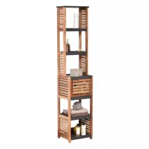 Meuble colonne salle de bain (38 x H170 cm) Elément Acacia - meuble de salle de bain