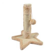 Kratzbaum mit sternförmigem Sockel & Spielzeug Beige