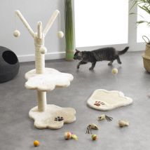 Kratzbaum mit Spielzeug Beige