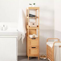 Meuble colonne salle de bain (30 x H144 cm) Mahé bambou - meuble de salle de bain