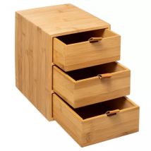 Boite bambou 3 tiroirs (H21 cm) Sury Naturel