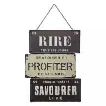 Décoration murale en métal (H34 cm) Message Loft Noir