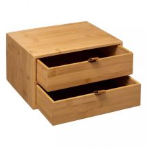 Organizer met 2 laden bamboe Sury Beige