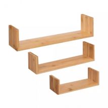 Lot de 3 étagères bambou (L22-32-42 cm) Fixy Naturel