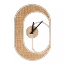 Rieten wandklok (H41 cm) Luna Naturel