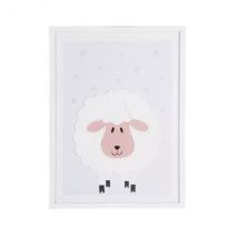 Kinderposter in lijst Schaap Wit