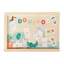 Houten Dier Domino Spel Beige