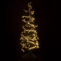 Verlichte spiraal kerstboom Spiralis Zwart H150 cm warmwit