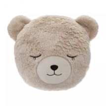 Coussin fausse fourrure enfant (27 cm) Ours Beige