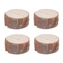 Lot de 4 marque-place en bois Naturel