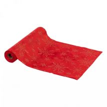 Chemin de table (300 x 28 cm) Cristaux pailletés Rouge