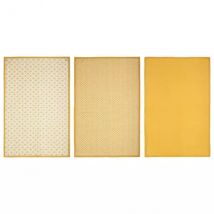 Lot de 3 torchons Geom Jaune ocre