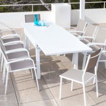Rechteckiger Gartentisch ausziehbar Murano Aluminium (Bis zu 10 Pers.) - Weiß