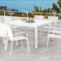Quadratischer Gartentisch Murano Aluminium (Bis zu 8 Pers.) - Weiß