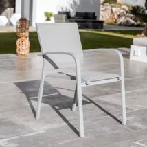 Tuinstoel met armleuning stapelbaar aluminium Murano - Silver
