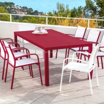 Tuintafel 8 personen Aluminium Murano (210 x 100 cm) - Rood