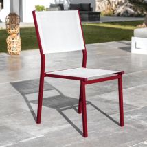 Stapelbarer Gartenstuhl Murano Aluminium - Rot/Weiß