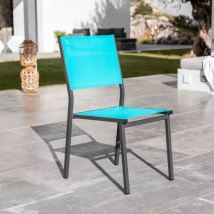 Chaise de jardin aluminium empilable Murano Gris anthracite et bleu