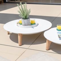 Table basse ronde (D86 cm) Monte Carlo - Blanc