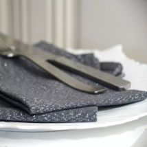 Set van 3 katoenen handdoeken (40 x 40 cm) Etincelle Anthracite