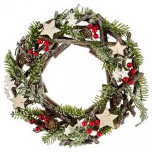 Versierde kerstkrans Greywood