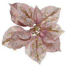 Fiore di Natale con pinzetta (Ø26 cm) a clips Rosa cipria