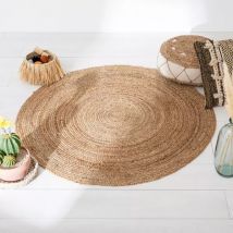 Tapis de salon jute rond (120 cm) Gio Beige