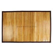 Tappeto bagno cotone con listelli Bambù legno