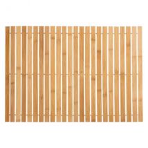 Tapis de bain caillebotis à rouler bambou (60 x 40 cm) Leo Beige