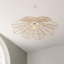 Suspension lumineuse en corde (D98 cm) Fleur Folk Naturel