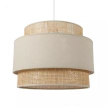 Suspension lumineuse en rotin (D40 cm) Gigogne Beige