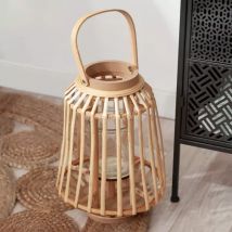 Lanterne en rotin (H35 cm) Naturalys Beige