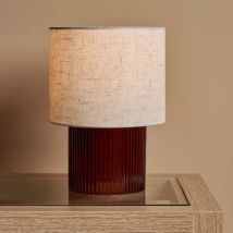 Lampe à poser en verre rétro (H22 cm) Delia Marron