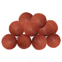Guirlande lumineuse à piles 10 boules 1,65 m Terracotta