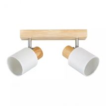 Plafondlamp 2 spots Tissu Wit
