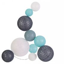 Guirlande lumineuse déco 10 boules 1 m Savannah Bleu