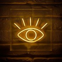 Neon lichtreclame (H23 cm) Geel Oog