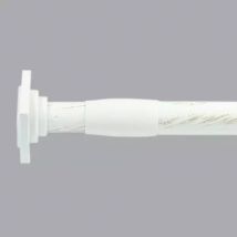 Tringle autobloquante extensible (L110 - L200 cm / D22 mm) Carré Blanc