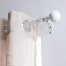Verlengbare Gordijnroede Kit (L120 - L210 cm/ D19 mm) Basic Wit en Goud