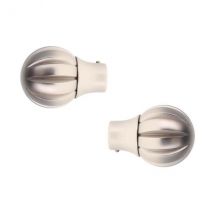 2er Set Endstücke Vorhangstange (D20 mm) Jim Touch of zen Silber