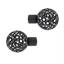 2er Set Endstücke Vorhangstange (D20 mm) Jim Boule perforée mattes Schwarz