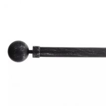 Verlengbare Gordijnroede Kit (L210 - L380 cm/ D28 mm) Gaia Zwart en Silver