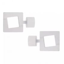 Set di 2 terminali per tenda(D28 mm) upper east side Bianco opaco