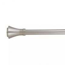 Set ausziehbare Gardinenstange (L210 - L380 cm / D19 mm) Brasserie Silber