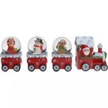 Boule à neige (H8 cm) Train de Noël Happy