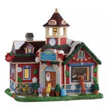 Villagio di Natale Lemax luminoso a pile Scuola elementareht Meadow