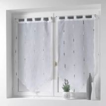 Par de visillos (45 x 120 cm) Chenilla Gris